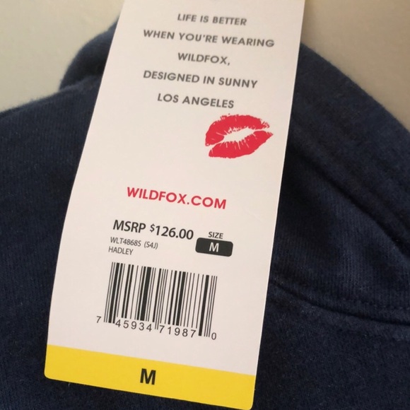 Wildfox Dark Navy Hoodie Kangaroo Pocket Tie Dye Pullover - Picture 14 of 15